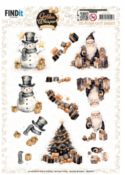 Golden Whisper Santa Die-Cuts